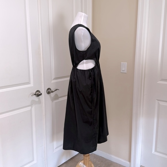 Rails Yvette Sleeveless Cut Out Organic Cotton Midi Black Wash Dress Size XL - Picture 4 of 9